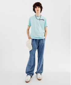 GEMO Jean baggy large en denim léger à taille élastiquée homme Gris