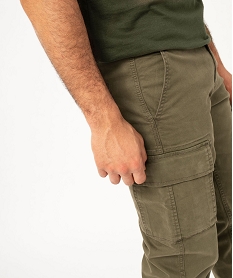 pantalon cargo coupe straight coloris unique homme vertF110801_2