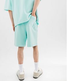 bermuda large en maille a taille elastiquee homme bleu shorts et bermudasF116001_3