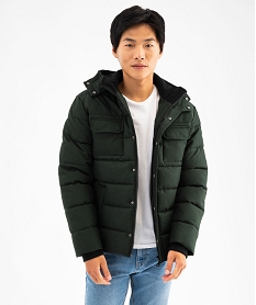blouson chine a capuche amovible homme vert manteaux et blousonsF116301_1