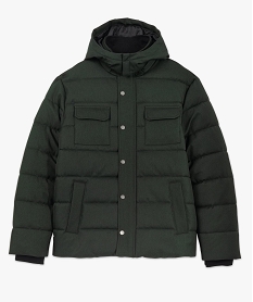 blouson chine a capuche amovible homme vert manteaux et blousonsF116301_4
