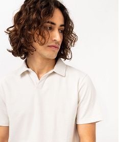polo a manches courtes en maille texturee homme beige polosF117401_2