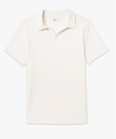 polo a manches courtes en maille texturee homme beige polosF117401_4