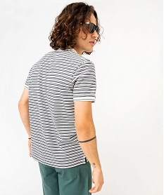 polo a manches courtes raye homme beige polosF117901_3