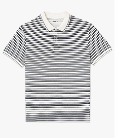 polo a manches courtes raye homme beige polosF117901_4