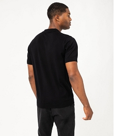 polo manches courtes en maille de coton homme noir polosF118501_3