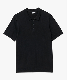 polo manches courtes en maille de coton homme noir polosF118501_4