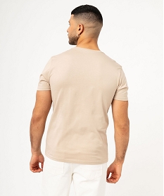 tee-shirt manches courtes en coton imprime homme beige tee-shirtsF119601_3