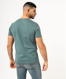tee-shirt a manches courtes et col v homme vert tee-shirtsF120601_3