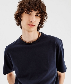 tee-shirt a manches courtes uni homme bleu tee-shirtsF121401_2