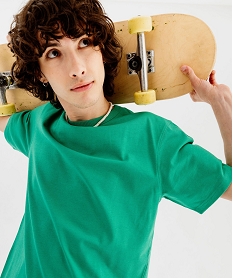 tee-shirt a manches courtes uni homme vert tee-shirtsF121601_2
