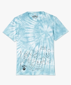tee-shirt manches courtes tie-and-dye imprime homme - pokemon bleu tee-shirtsF123001_4