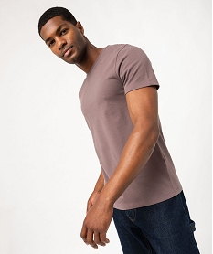 GEMO Tee-shirt manches courtes en maille piquée homme violet vif