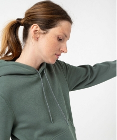 sweat a capuche en molleton doux femme vert sweatsF126601_2