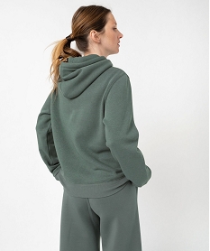 sweat a capuche en molleton doux femme vert sweatsF126601_3