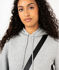 sweat a capuche en molleton doux femme gris sweatsF126701_2