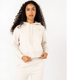 GEMO Sweat à capuche coupe courte femme blanc chine