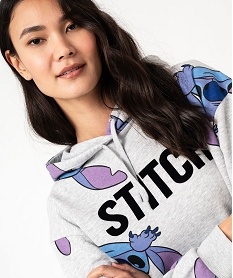 sweat a capuche imprime femme - stitch gris sweatsF127301_2