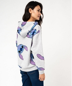 sweat a capuche imprime femme - stitch gris sweatsF127301_3