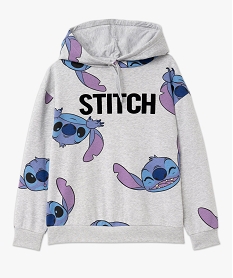 sweat a capuche imprime femme - stitch gris sweatsF127301_4