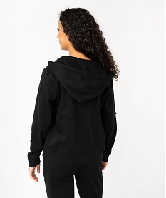 sweat zippe a capuche femme noir standard sweatsF127401_3