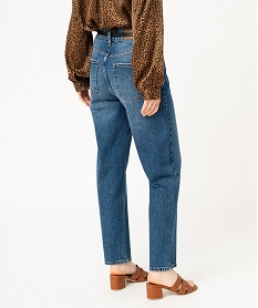 jean coupe mom taille haute femme avec ceinture fine bleu momF128501_3