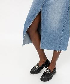 jupe en jean longue fendue devant femme bleu jupes en jeanF129801_2