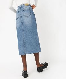 jupe en jean longue fendue devant femme bleu jupes en jeanF129801_3