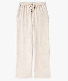 pantalon ample en lin a taille elastiquee femme - lulucastagnette beige pantalonsF130001_4