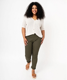 pantalon coupe regular femme grande taille vert pantalons et jeansF130401_4