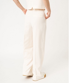 pantalon large en toile femme beige pantalonsF131401_3