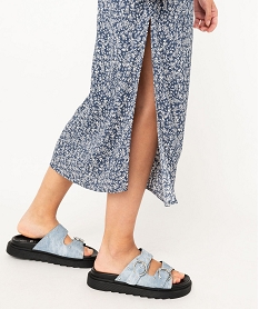 jupe midi fendue en viscose fleurie femme imprimeF132601_2