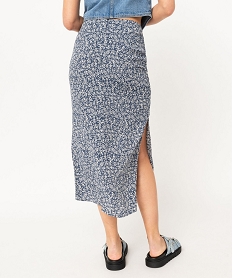 jupe midi fendue en viscose fleurie femme imprimeF132601_3