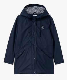 impermeable deperlant a capuche rayee femme - lulucastagnette bleu manteauxF134101_4