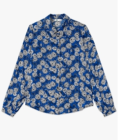 chemise imprimee en voile fluide femme bleu chemisiersF135501_4