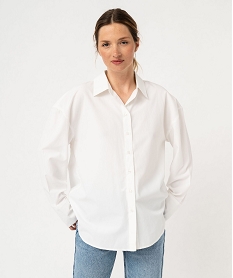 GEMO Chemise oversize unie femme blanc standard