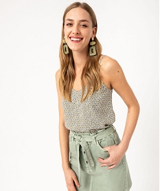 debardeur a fines bretelles a motifs fleuris femme jaune blousesF138001_1