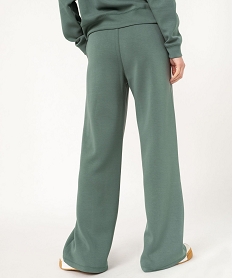 pantalon large en maille a taille elastiquee femme vert pantalonsF139501_3