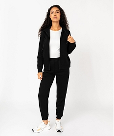 pantalon de jogging en molleton doux femme noir standard pantalonsF139601_4