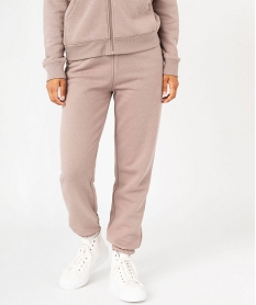 pantalon de jogging en molleton doux femme brun pantalonsF139701_2