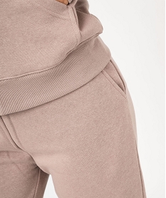 pantalon de jogging en molleton doux femme brun pantalonsF139701_4