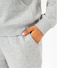 pantalon de jogging en molleton doux femme gris pantalonsF139901_2