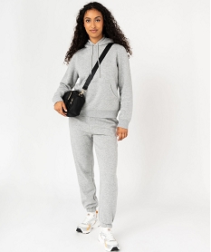 pantalon de jogging en molleton doux femme gris pantalonsF139901_4