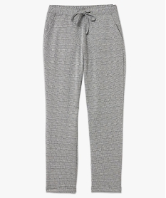 pantalon en maille extensible a micro motifs femme gris pantalonsF140401_4