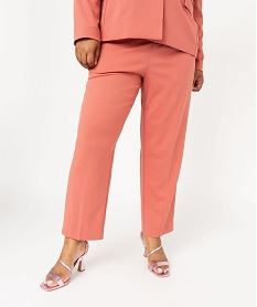 pantalon fluide coupe carotte femme grande taille rose pantalons fluidesF140501_2