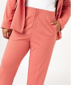 pantalon fluide coupe carotte femme grande taille rose pantalons fluidesF140501_4