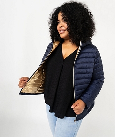 GEMO Blouson matelassé à capuche femme grande taille navy