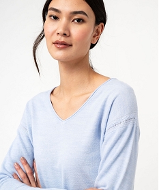 pull a col v finitions roulottees femme bleu pullsF142901_2