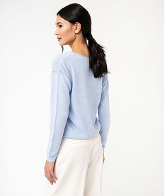 pull a col v finitions roulottees femme bleu pullsF142901_3