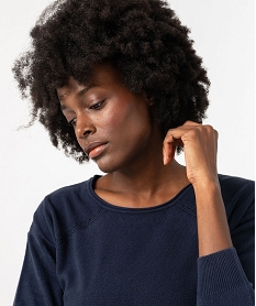pull fin a col rond finitions roulottee femme bleu pullsF143201_4